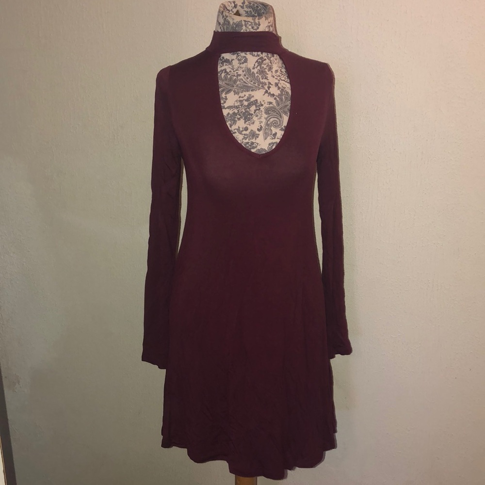 Express cut out choker fit and flare dress